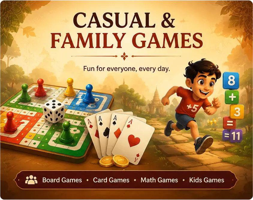 Colorful casual and family games artwork