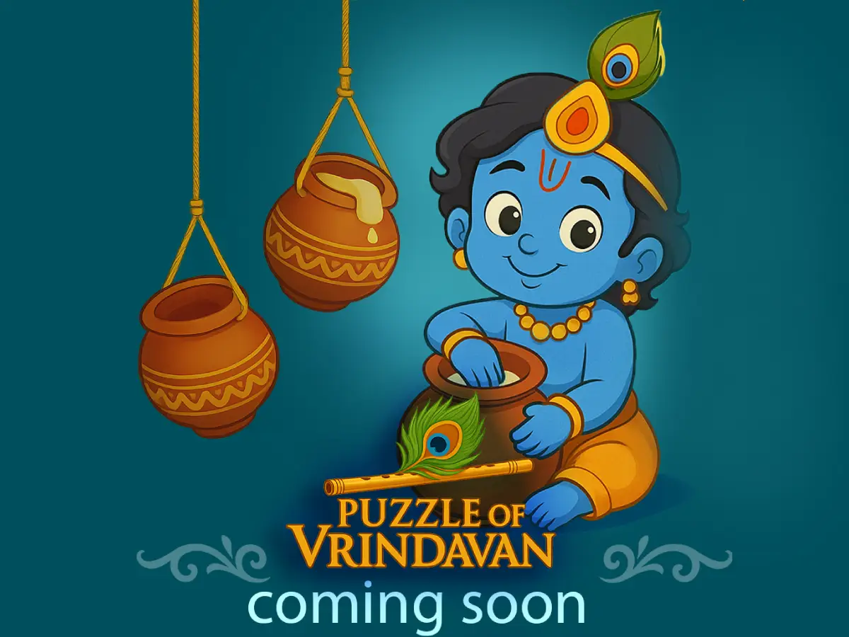 Puzzle of Vrindavan Krishna and butter pot artwork